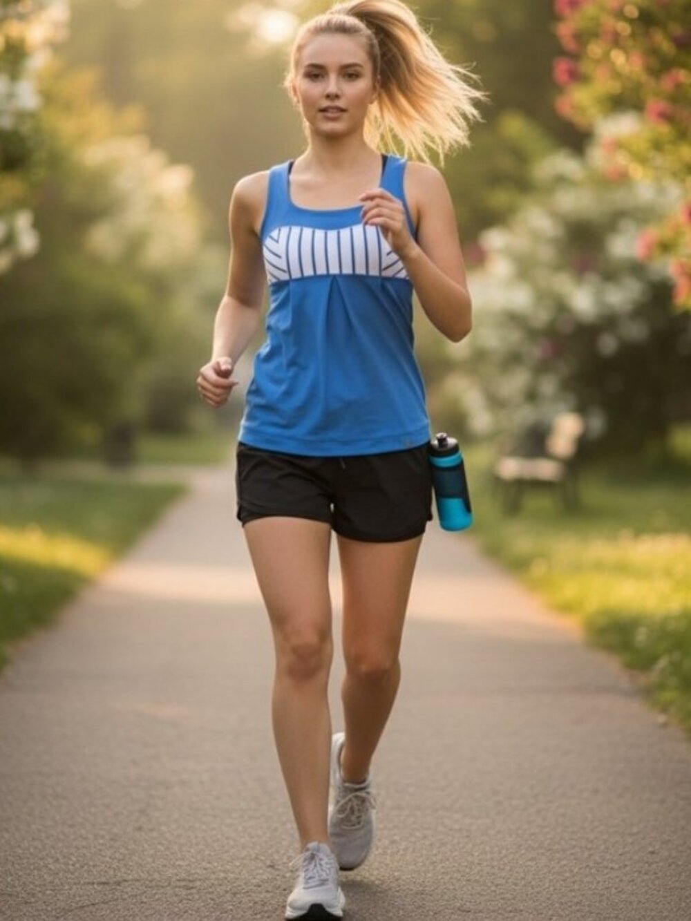LULULEMON ATHLETICA Elevate Tank – Blue/White Striped Yoke – Size 2 / XS – NWT